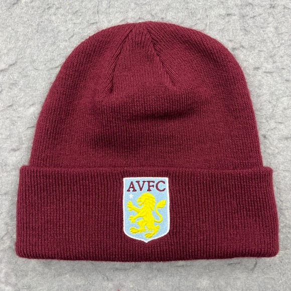 Other - Aston Villa FC Beanie Adult OS Maroon "Villans" Cuffed Knit Hat AVFC Patch Logo